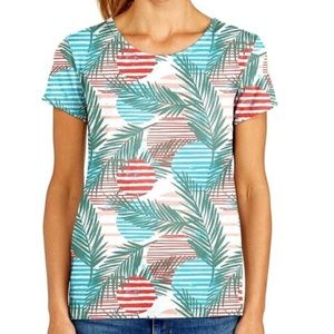 FRESH PRODUCE Retro Sunset Scoop Neck Tee Top S
